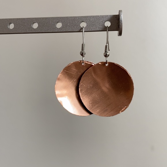 Handmade Turkish Copper Earrings - Picture 2 of 4
